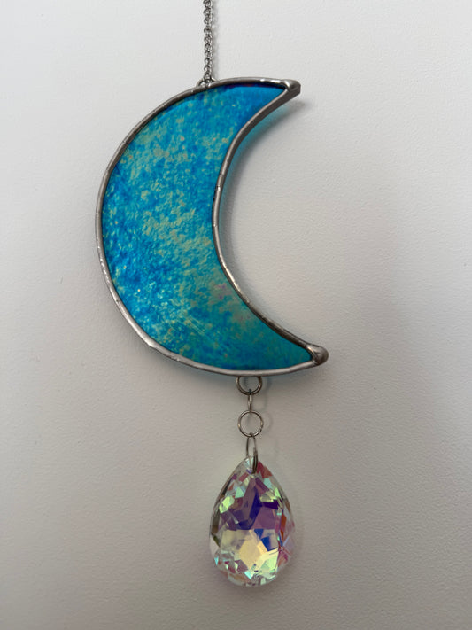 Blue Iridescent Crystal Moon