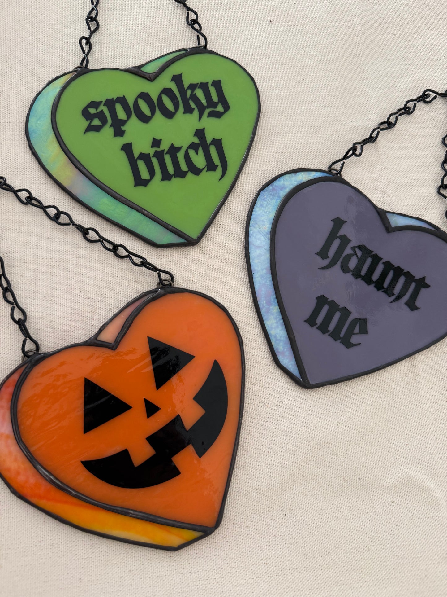 Jack-o-lantern candy heart