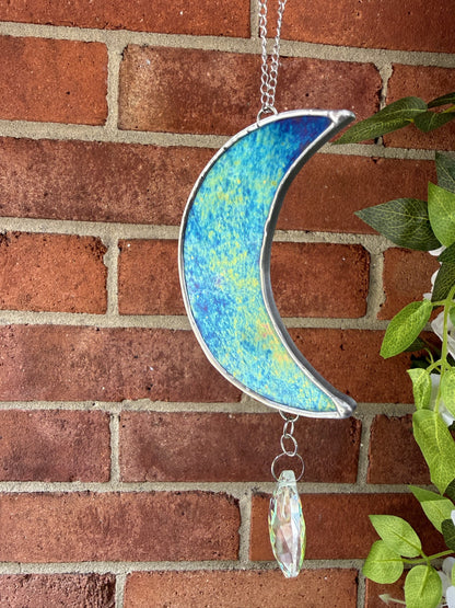 Blue Iridescent Crystal Moon