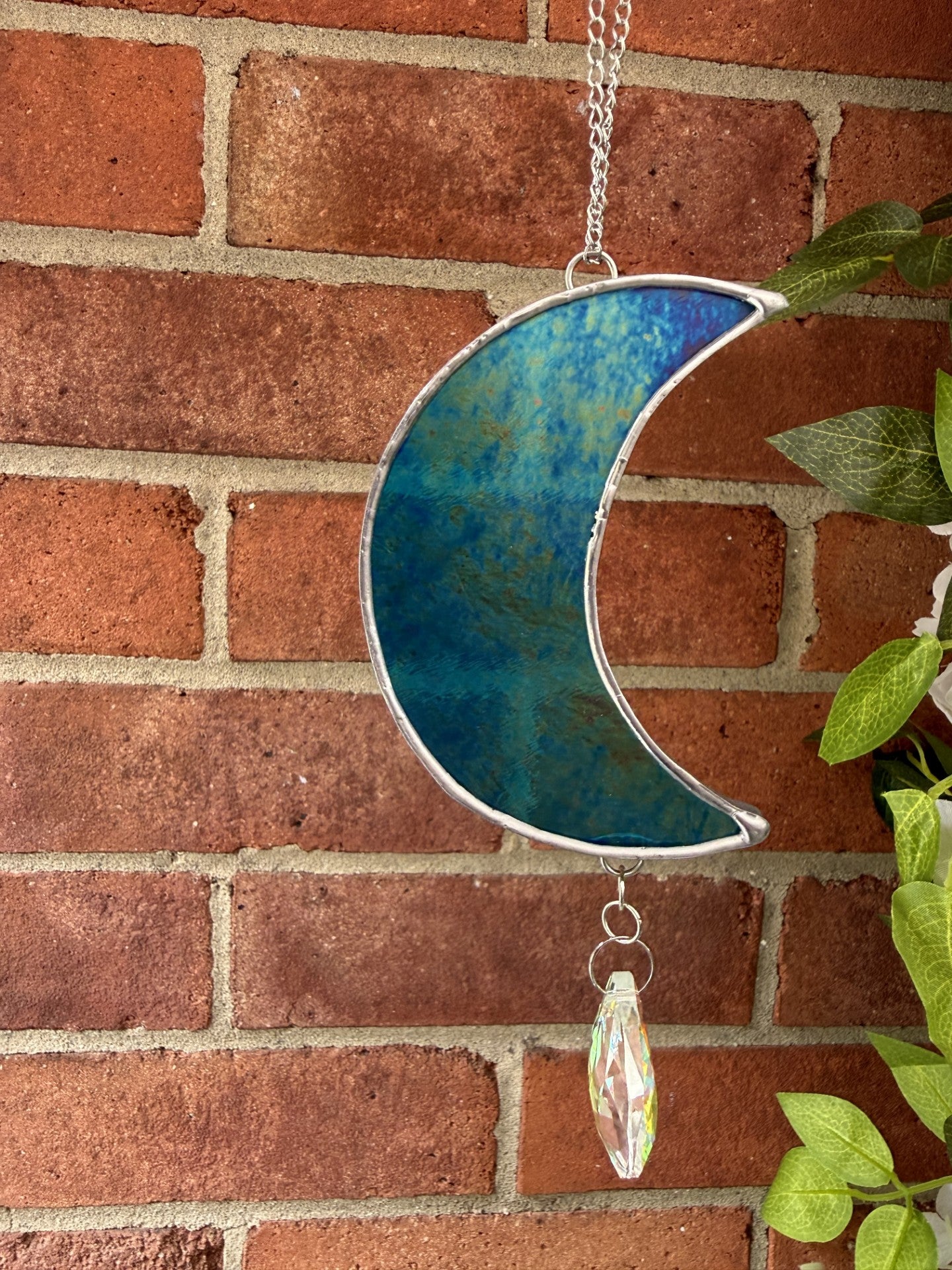 Blue Iridescent Crystal Moon