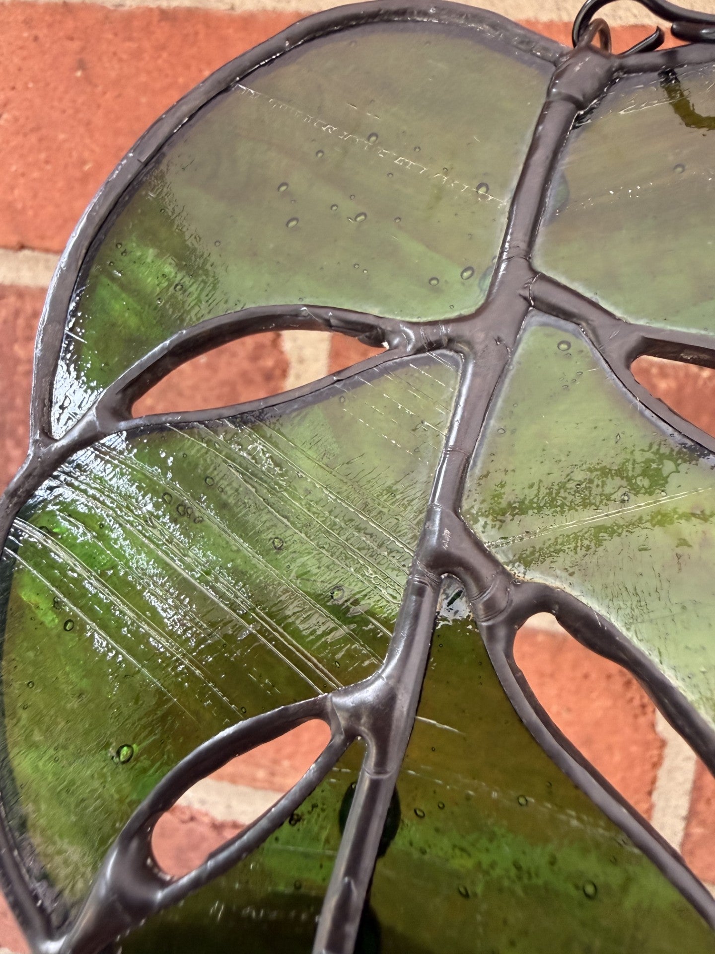 Green Iridescent Mini Monstera Leaf